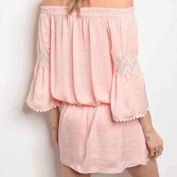 MWT Dance & Marvel Breezy Off Shoulder Babydoll Mini Dress - Picture 2 of 11